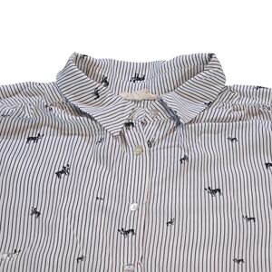 Jane And Delancey Womens Stripped Short Sleeve Shirt With Dog Print Novelty